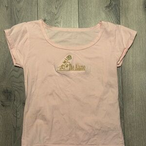 The Alamo Embroidered Baby Tee Pink Y2K Top XS/S